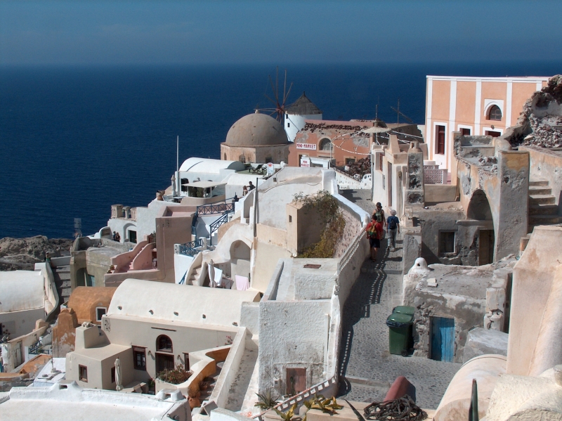 Santorini pohled na městečko